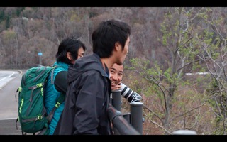 滑った後帰り道。景色が綺麗でみんなカメラを構えて写真撮影会